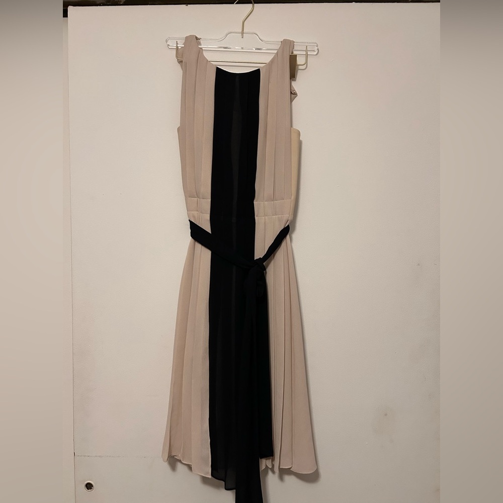 L'AGENCE Black and Cream High Low Dress